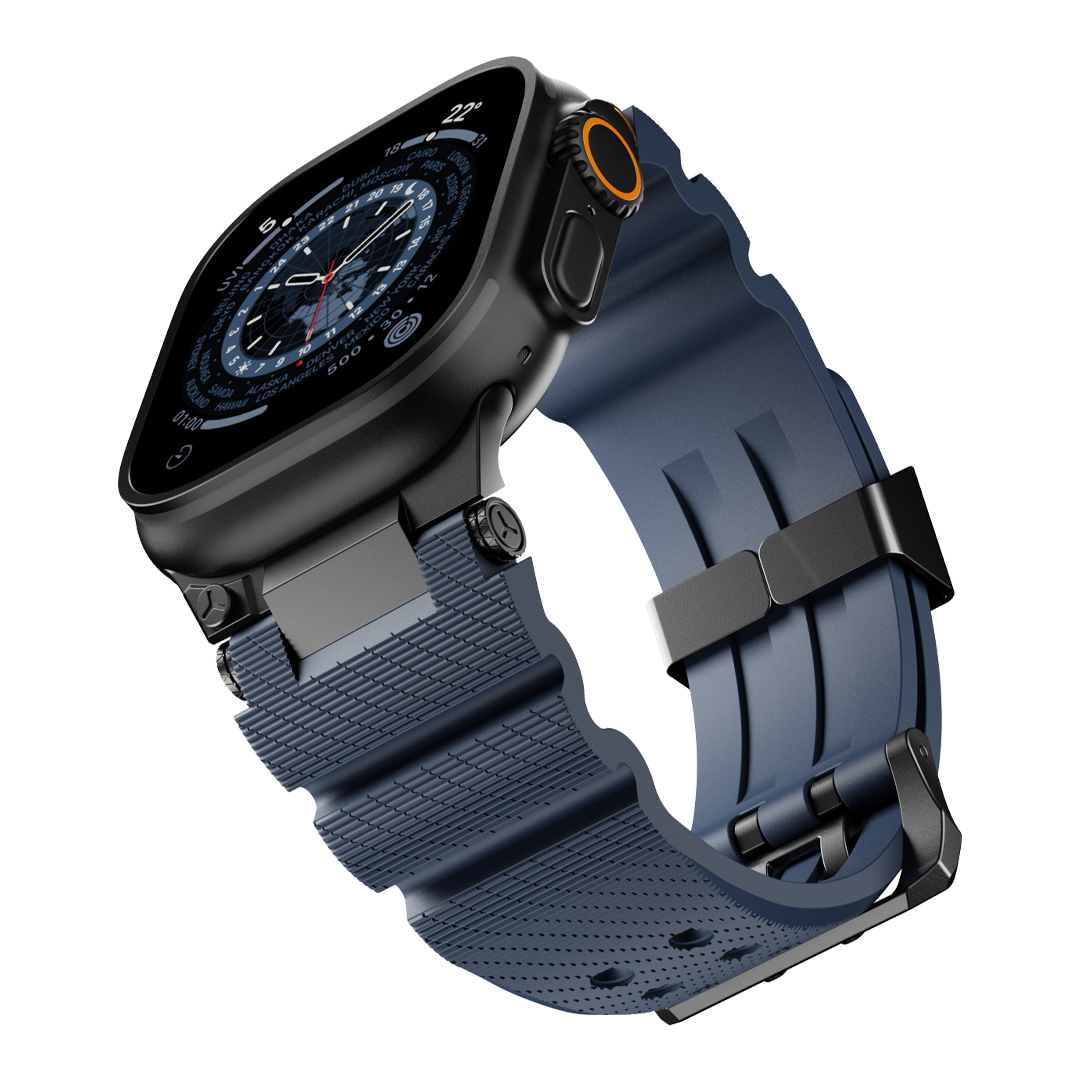 Rugged Mechanical Silicone Band for Apple Watch