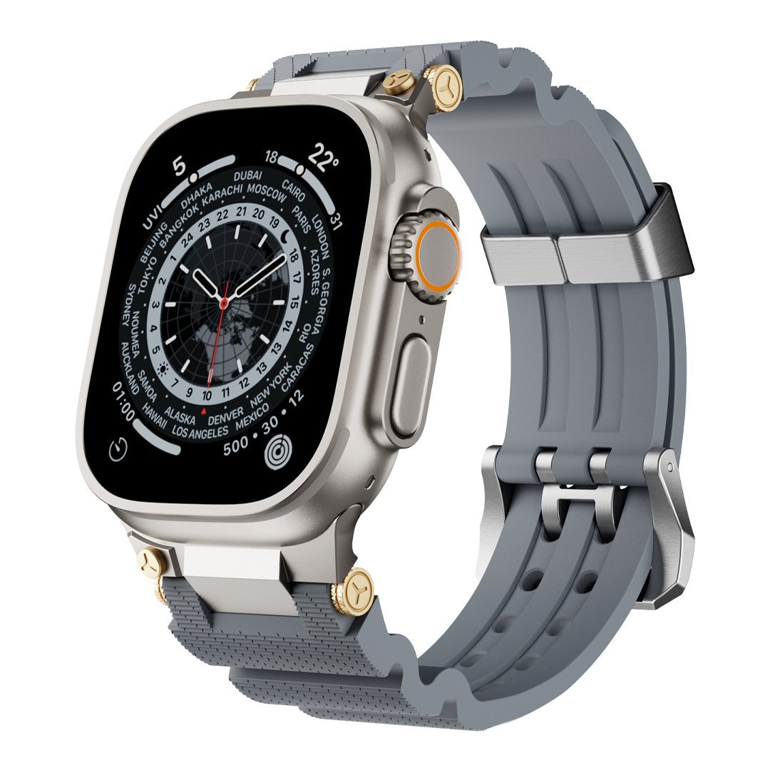 Rugged Mechanical Silicone Band for Apple Watch