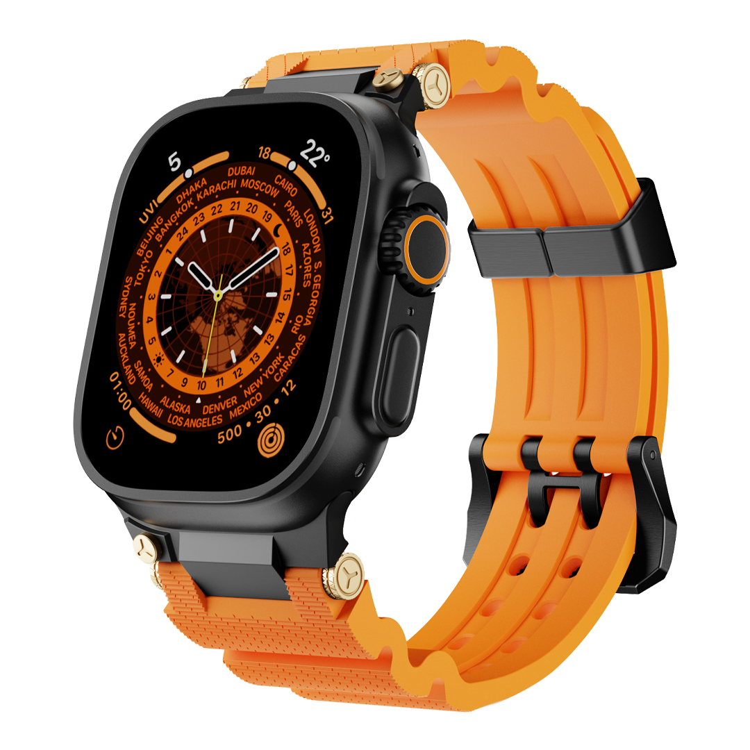 Rugged Mechanical Silicone Band for Apple Watch