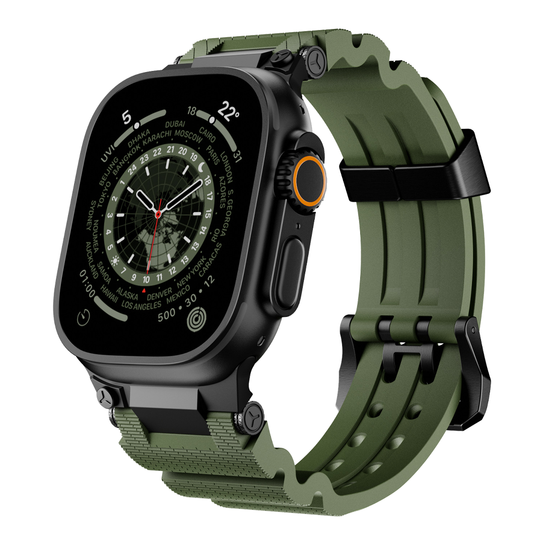 Rugged Mechanical Silicone Band for Apple Watch