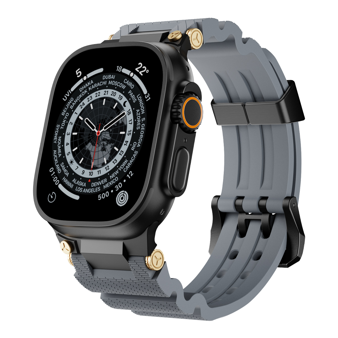 Rugged Mechanical Silicone Band for Apple Watch