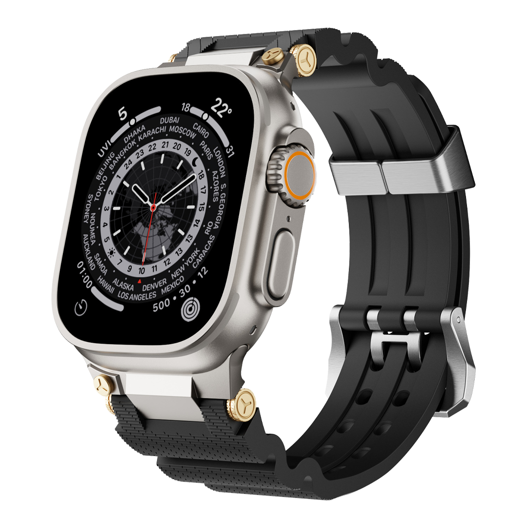 Rugged Mechanical Silicone Band for Apple Watch