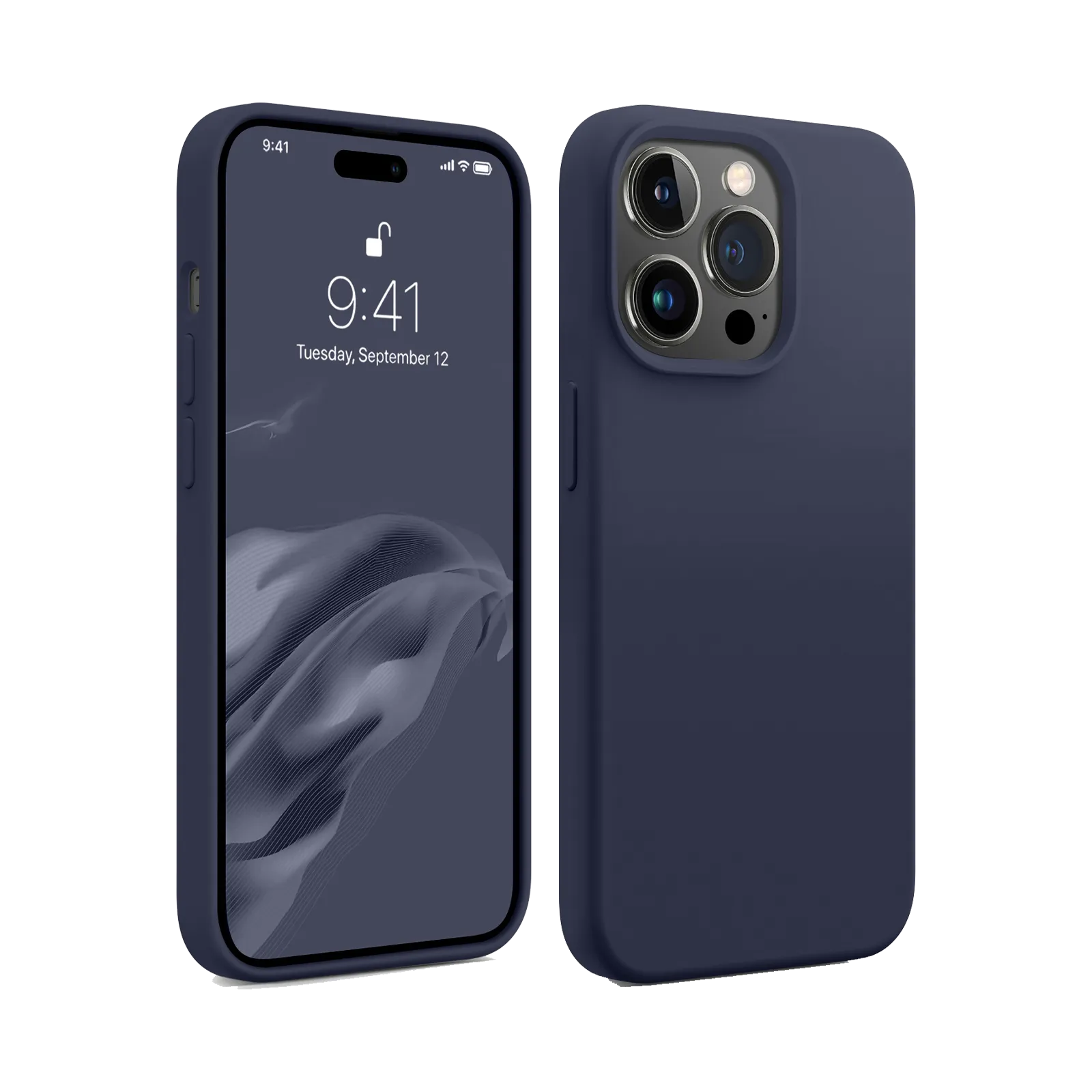 iphone 14 pro max silver silicone case
